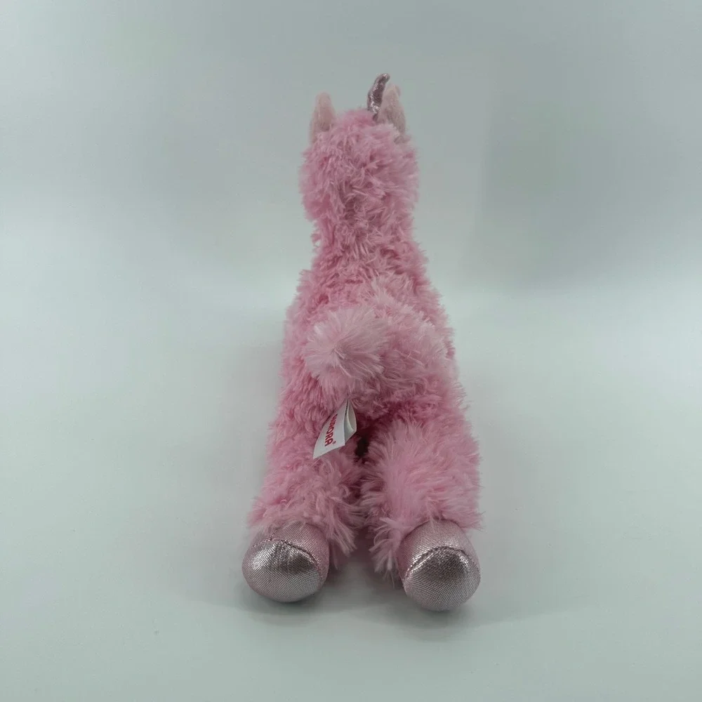 Aurora Flopsie Llamacorn Pink Plush Toy Metallic Horn Hooves 12 Inch 31737